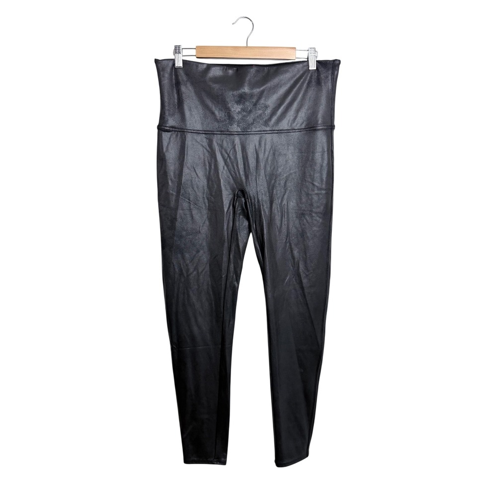 NEW Spanx Faux Leather Leggings Black High Waisted Tummy Control 2X 2XL